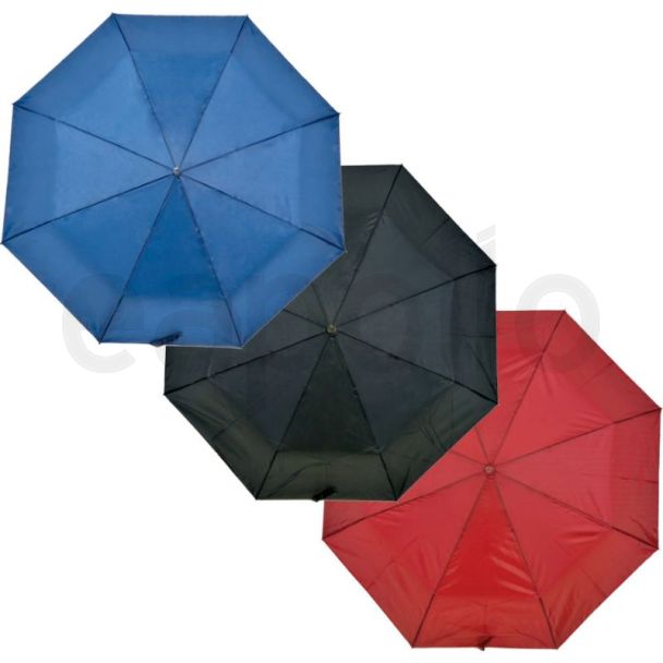 Plain Umbrella with Wood Effect Handle - Assorted 
