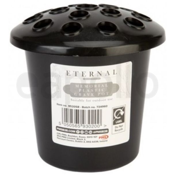 Plastic Grave Pot with Lid – Eternal Memorial