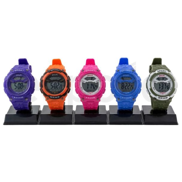 Polit Children's Multi Functional Digital Silicone Strap Watch - Assorted Designs