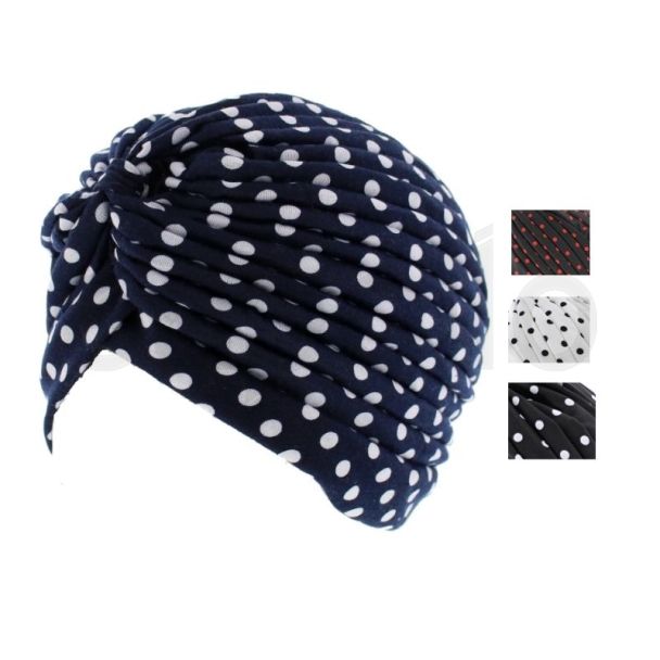 Polka Dot Turban Hats - Assorted Colours 