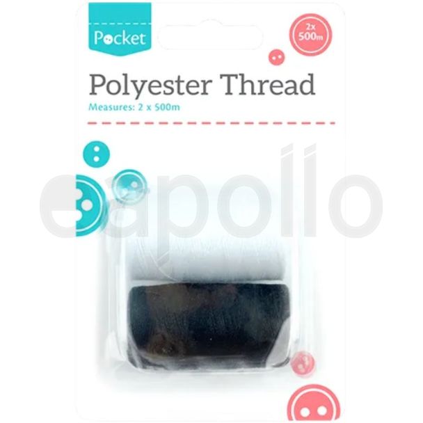 Polyester Sewing Thread 500m – Pack of 2