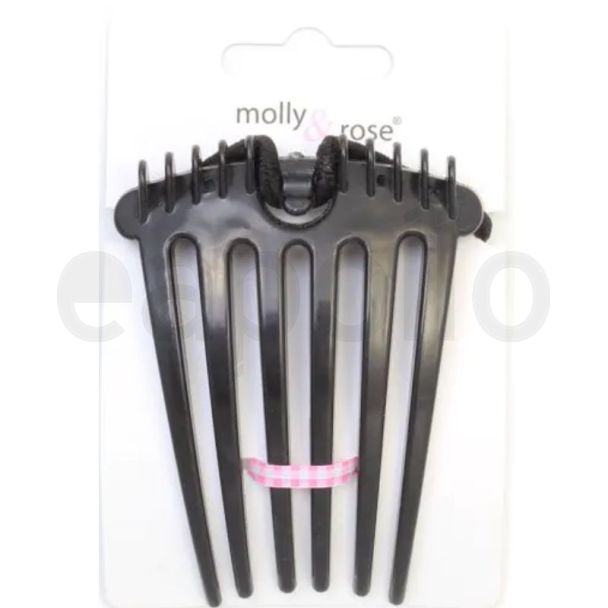 Ponytail Bumper Comb with Elastic - Black