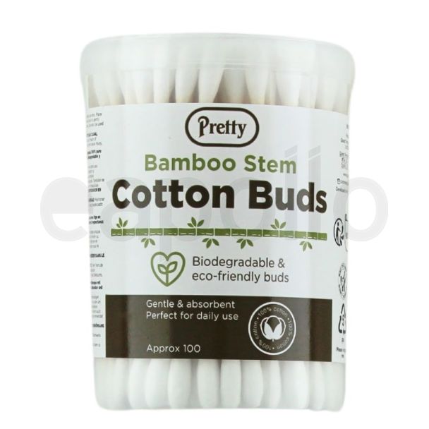 Pretty Bamboo Stem Cotton Buds - 100pcs