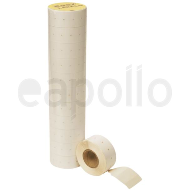 Price Gun Permanent  Labels Punch Hole Design – White (22x12mm, 1000 Labels per Roll)
