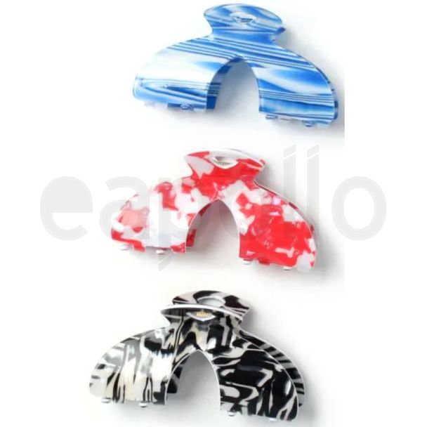 Print Cut Out Hair Clamp -  Assorted Colours (8cm)