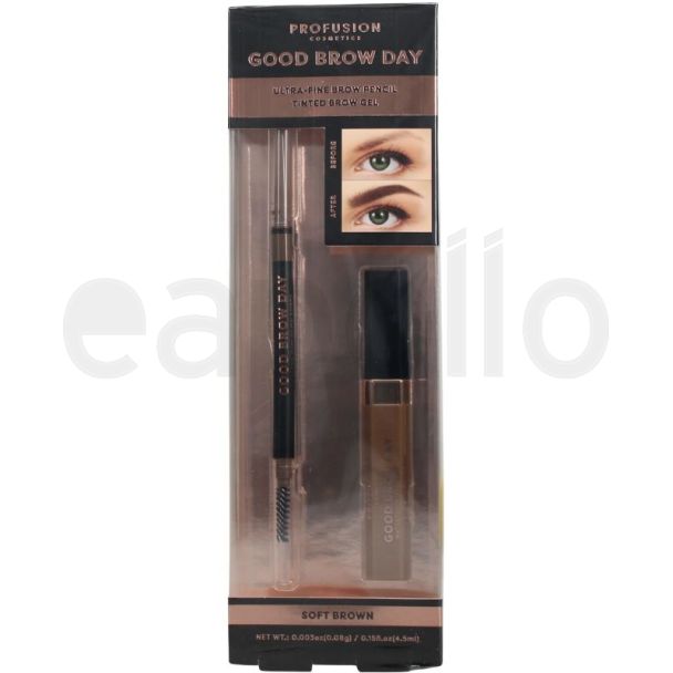 Profusion Good Brow Day Set - Soft Brown (Brow Pencil & Tinted Gel)