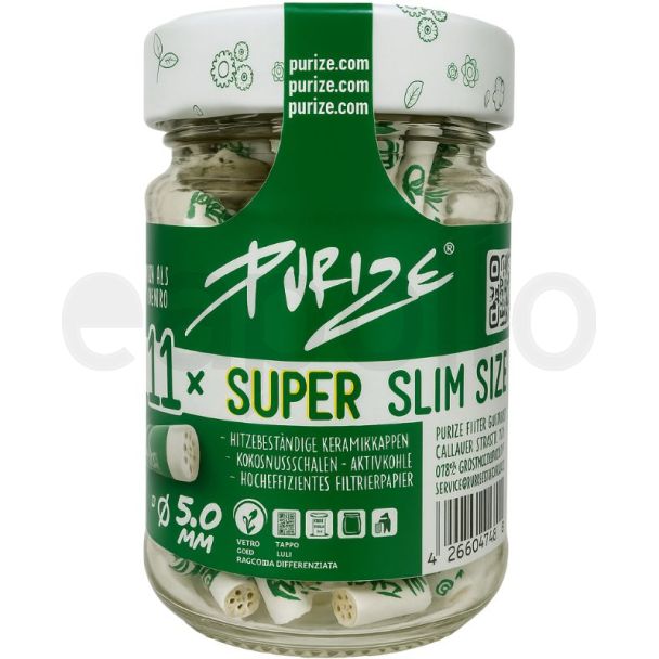 Purize Super Slim Filter Tips  - Jar (111pcs x 5mm)