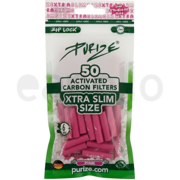 Purize Super Slim Filter Tips - Pink (50pcs x 6mm)