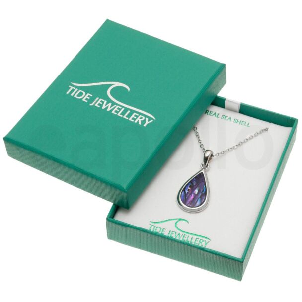 Purple Paua Shell Teardrop Pendant Necklace