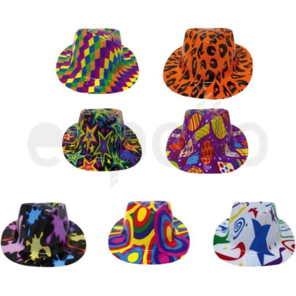 PVC Gangster Hat for Adults - Assorted Colours