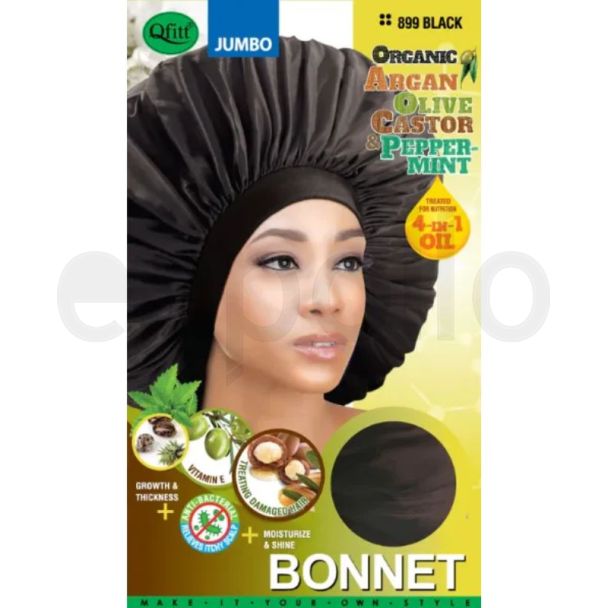 Qfitt Jumbo Organic Bonnet - Black