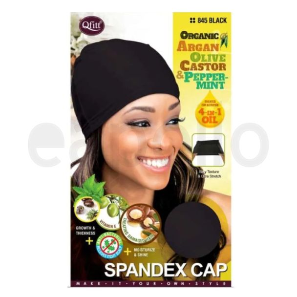 Qfitt Organic 4-in1 Oil Spandex Cap - Black (845)