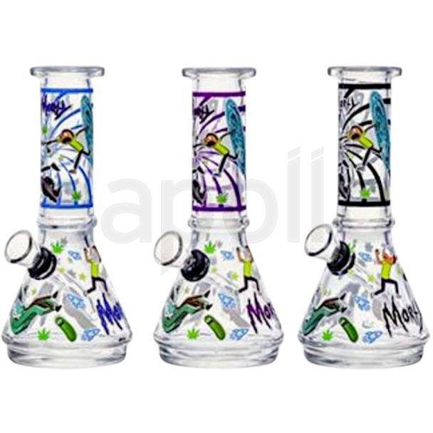 R & M Beaker Design Mini Glass Waterpipe -  Assorted (6inch)