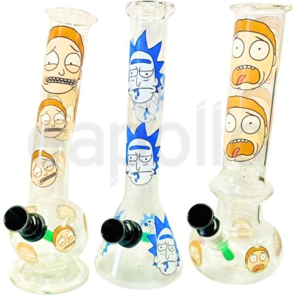 R & M Design Glass Waterpipe - Assorted Design & Colours (11.5inch)