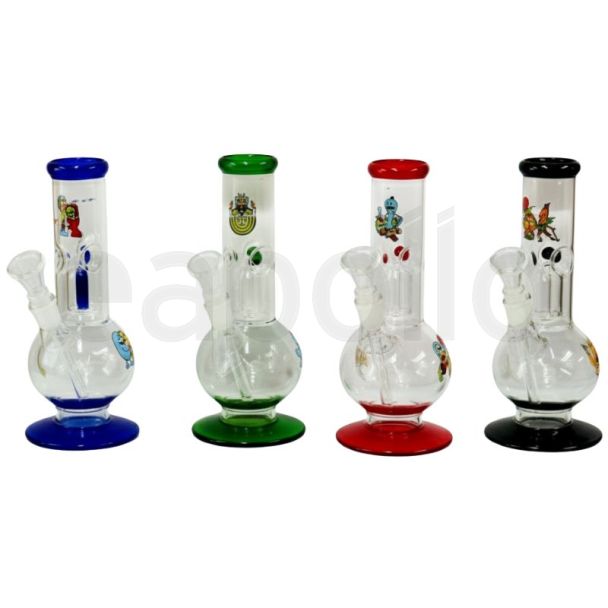 R & M Percolator Glass Waterpipe -  Assorted Colours (8inch)