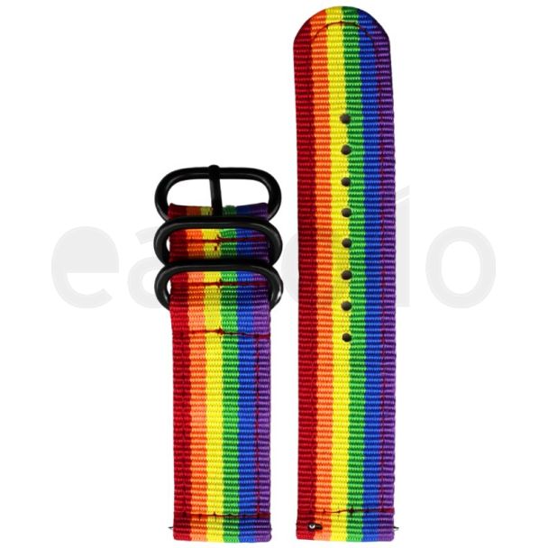 Rainbow LGBTQ+ Quick Release Nylon Watch Straps with Spring Bars - 20mm
