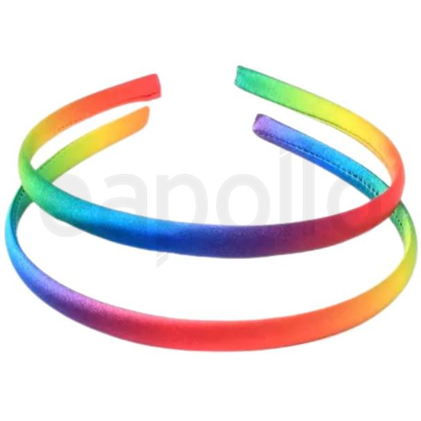 Rainbow Satin Alicebands (8mm Wide)