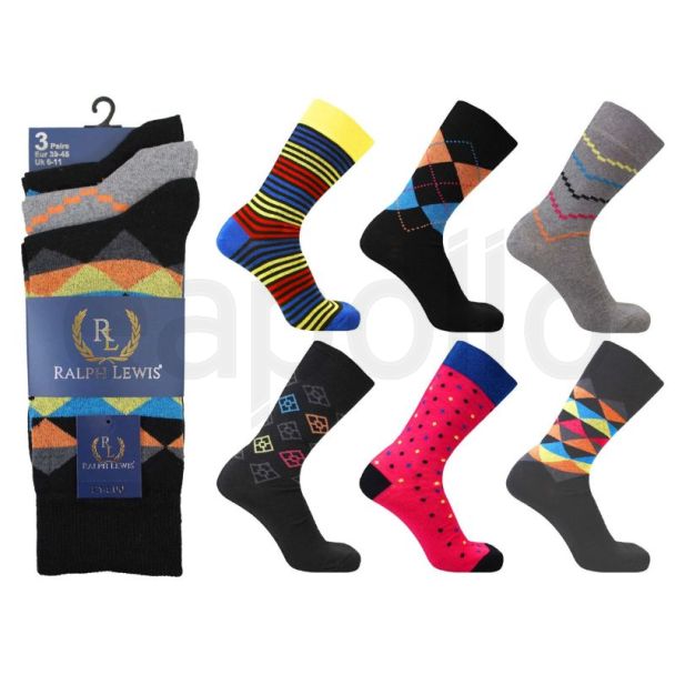 Men's Ralph Lewis Socks - Assorted Colours & Design 