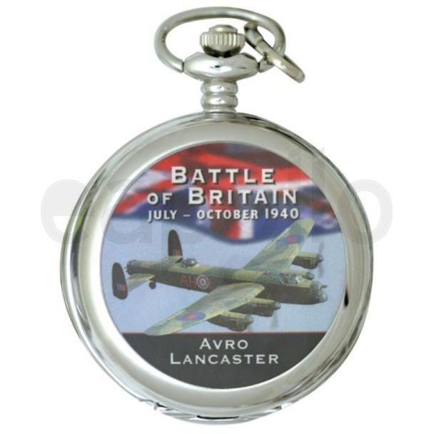 Ravel Battle of Britain Print Pocket Watch with Chain -  Avro Lancaster