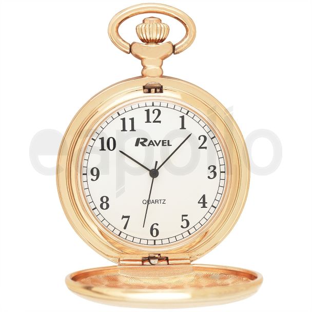 Ravel Design Polished Pocket Watch - Rose Gold