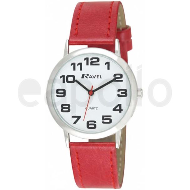 Ravel Unisex Classic Watch - Red & Silver