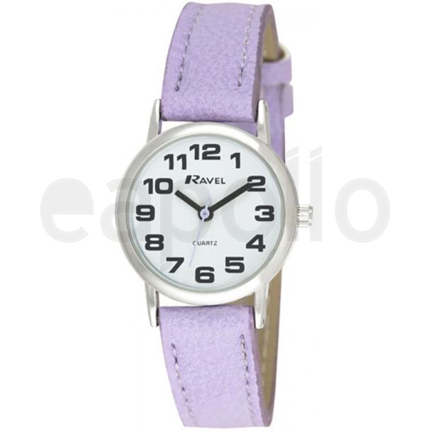 Ravel Ladies Classic Lilac Coloured Strap Watch - Silver & White 