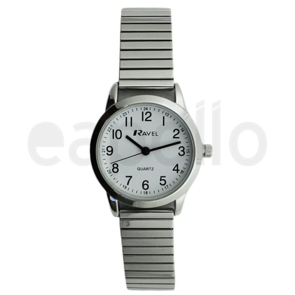Ravel Ladies Classic Metal Expander Watch - Silver