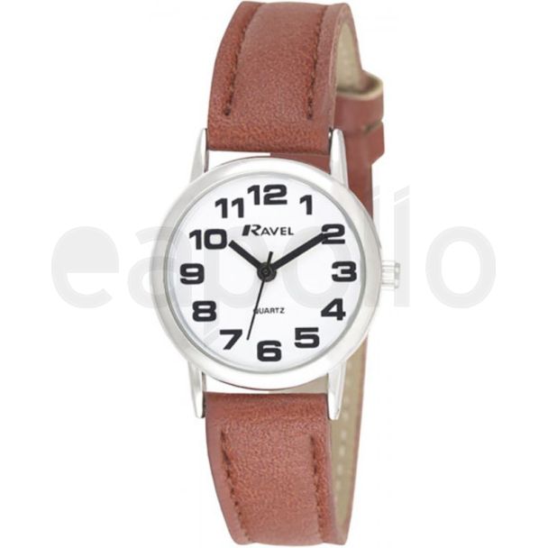 Ravel Ladies Classic Strap Watch - Silver & White