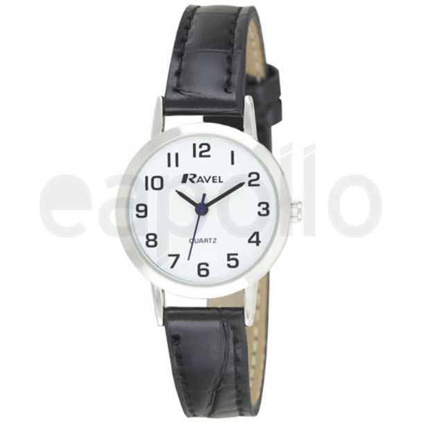 Ravel Ladies Classic Strap Watch - Black and Silver