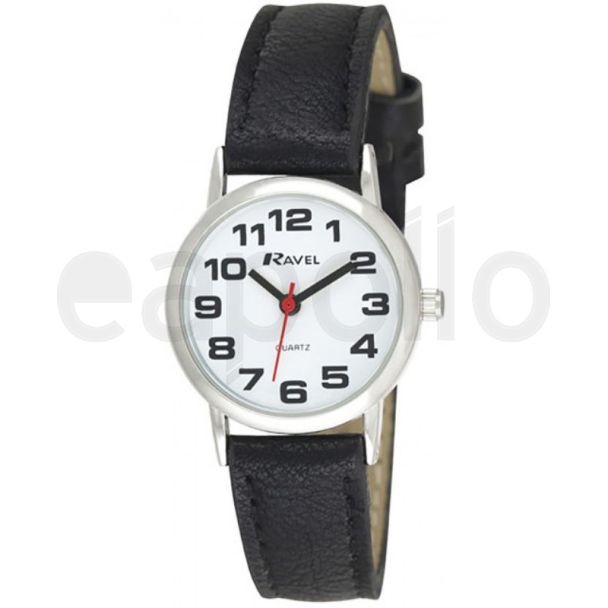 Ravel Ladies Classic Strap Watch - Black & Silver