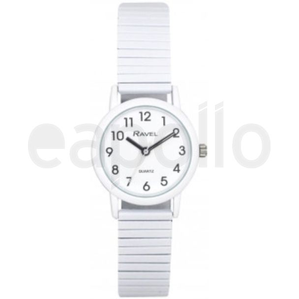 Ravel Ladies Expander Bracelet Watch - White