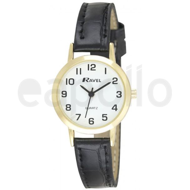 Ravel Ladies Polished Round Watch - Gold