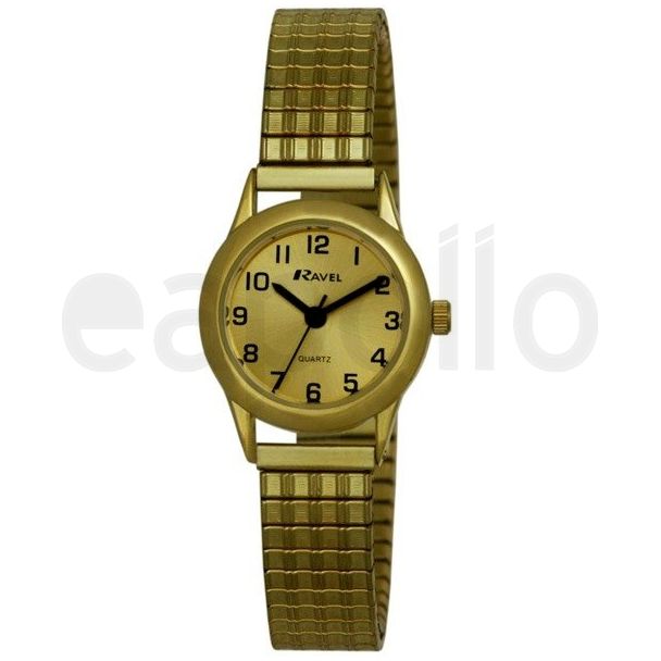Ravel Ladies Round Classic Expander Bracelet Watch - Gold