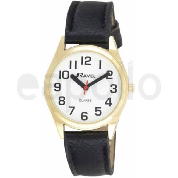 Ravel Ladies Super Bold Easy Read Watch - Black/Gold