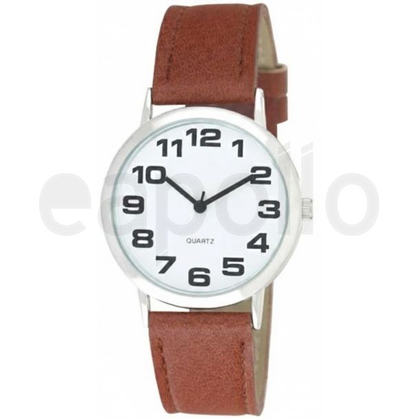 Wholesale Ravel Men's Classic Bold Easy Read Watch - Tan Strap