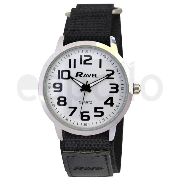 Ravel Mens Classic Dial Velcro Watch Strap 