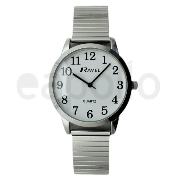 Ravel Mens Metal Expander Classic Fashion Watch - Silver