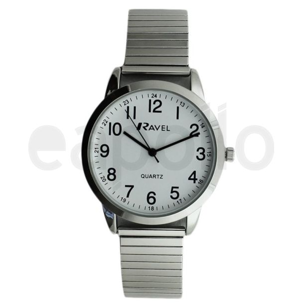 Ravel Mens Metal Expander Classic Fashion Watch - Silver