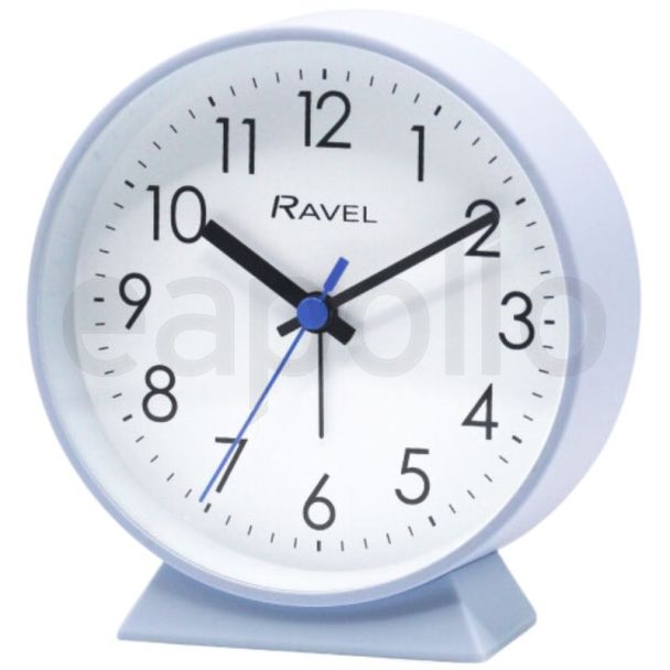 Ravel Modern Round Large Alarm Clock - Ice Blue