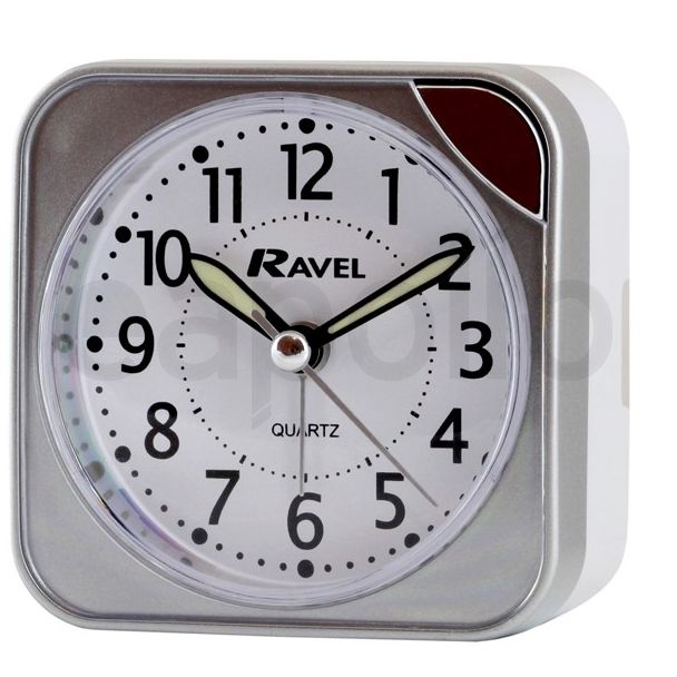 Wholesale Ravel Quartz Alarm Clock - White And Silver
