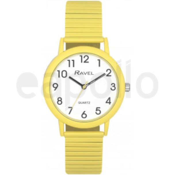 Ravel Unisex Expander Bracelet Watch - Pastel Yellow