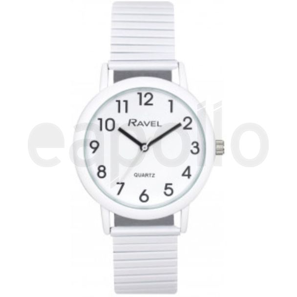 Ravel Unisex Expander Bracelet Watch - White