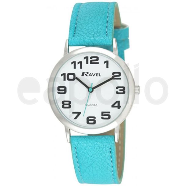 Ravel Unisex Round Polished Watch - Turquoise