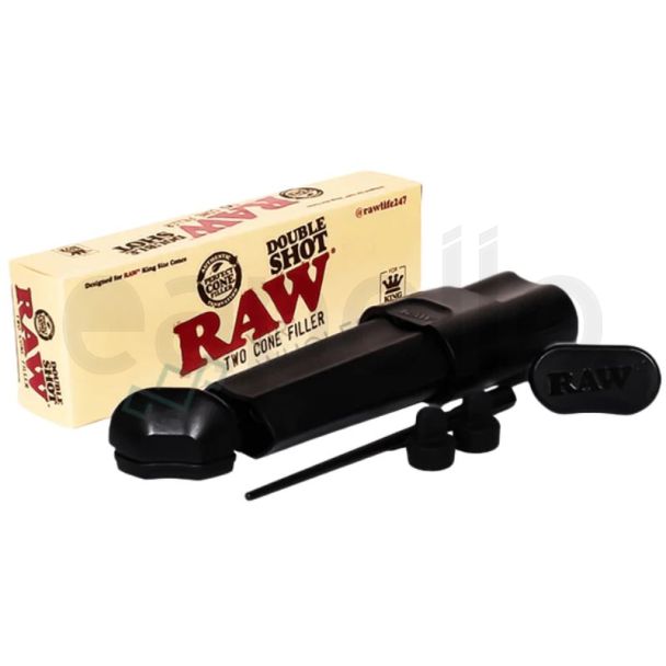Raw Double Shot Two Cone Filler - Black (13.5cm)