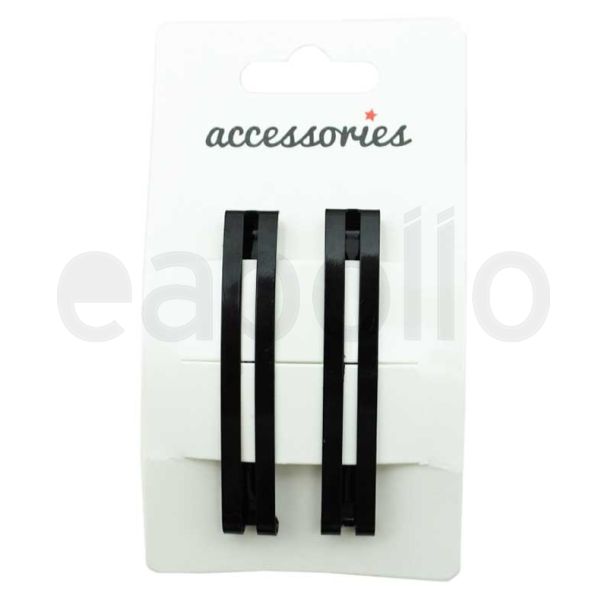Rectangular Design Barrette Clip - 6cm Black