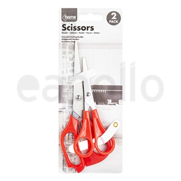 Red Coloured Cutting Scissors (Pack of 2)