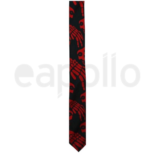 Red and Black Skull Tie