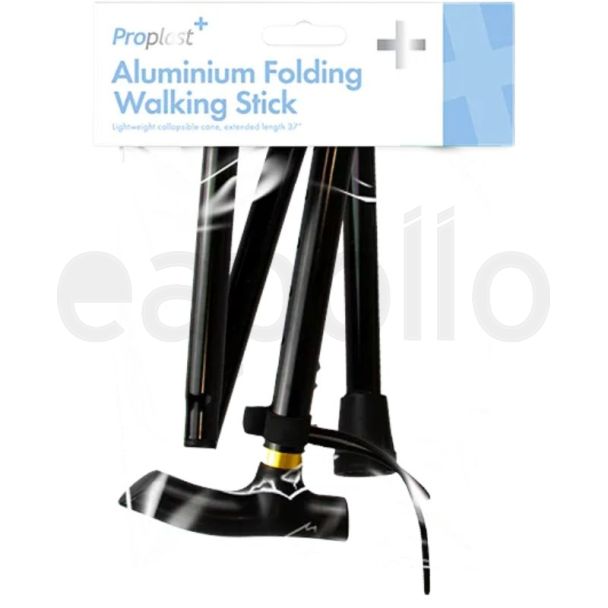 Foldable Aluminium Walking Stick with Carry Strap
