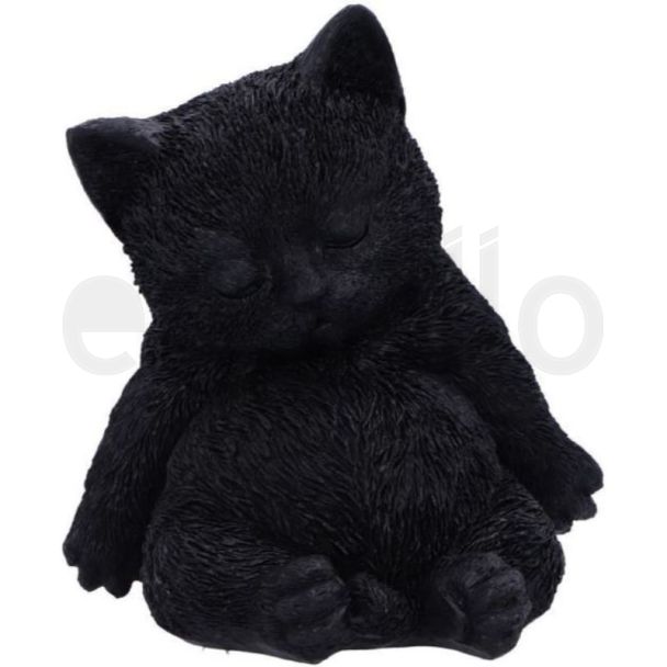 Sleeping Black Cat Figurine – 13cm