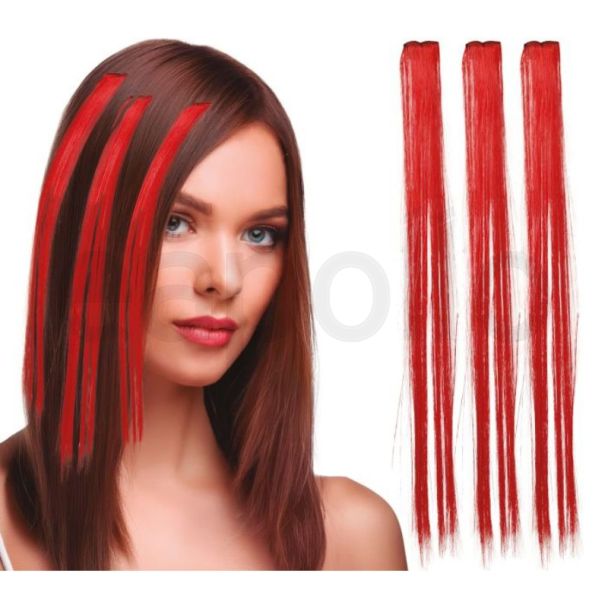 3pcs Hair Extensions - Red - 50cm